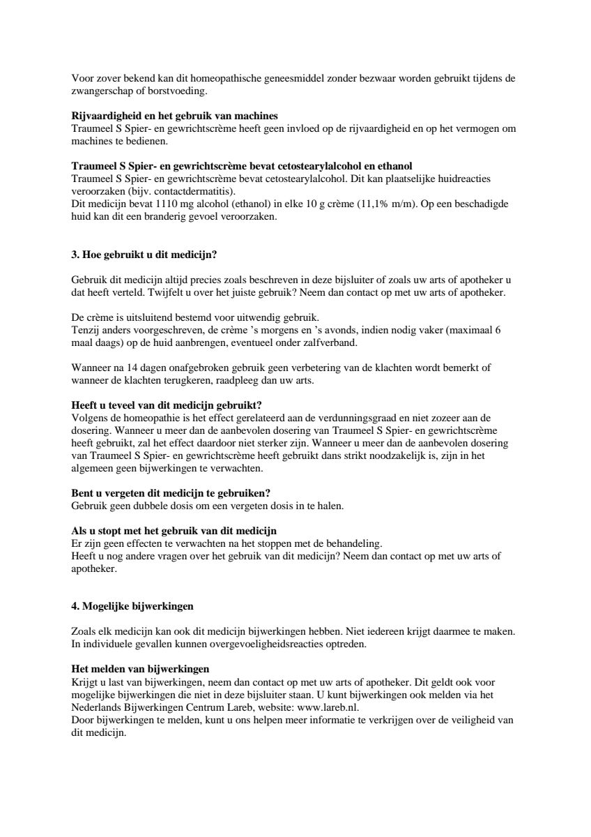 Traumeel S Creme afbeelding van document #2, leaflet