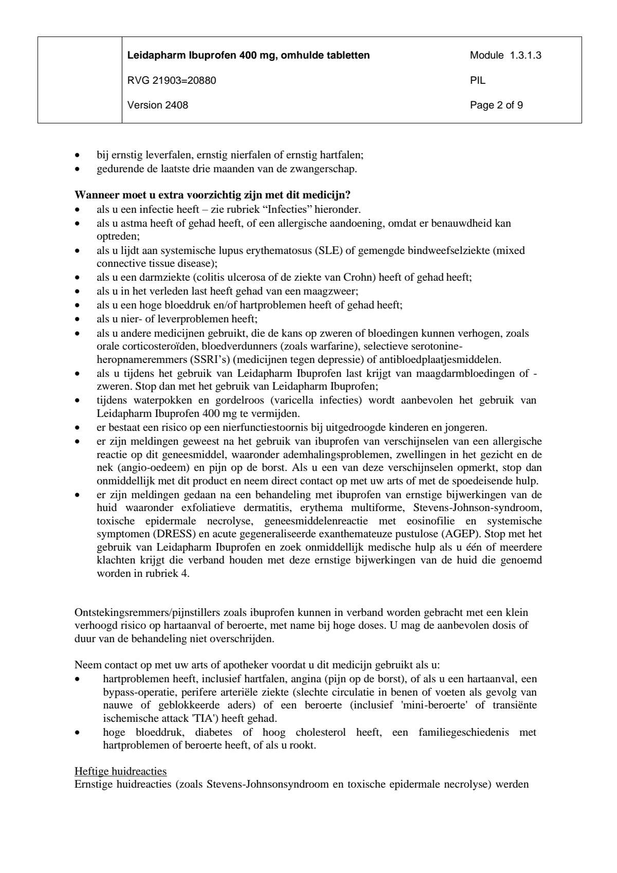 Ibuprofen 400mg Tabletten afbeelding van document #2, leaflet