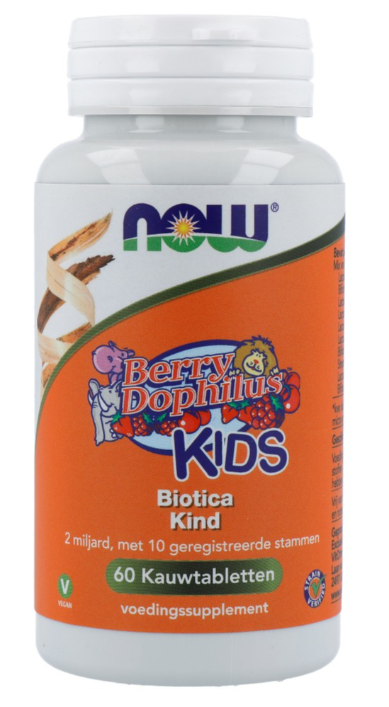 NOW Berry Dophilus Kids Biotica Kauwtabletten