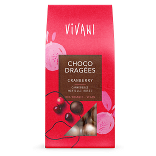Vivani Choco Dragées Cranberry 75GR