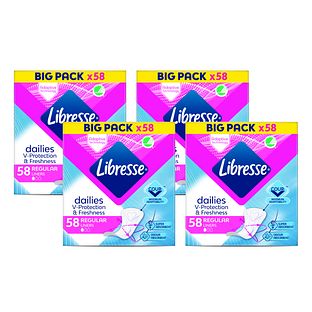 Libresse Dailies V-Protection Regular Inlegkruisjes Multiverpakking 4x58ST