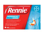 Rennie Pepermunt kauwtabletten bij brandend maagzuur 48TB