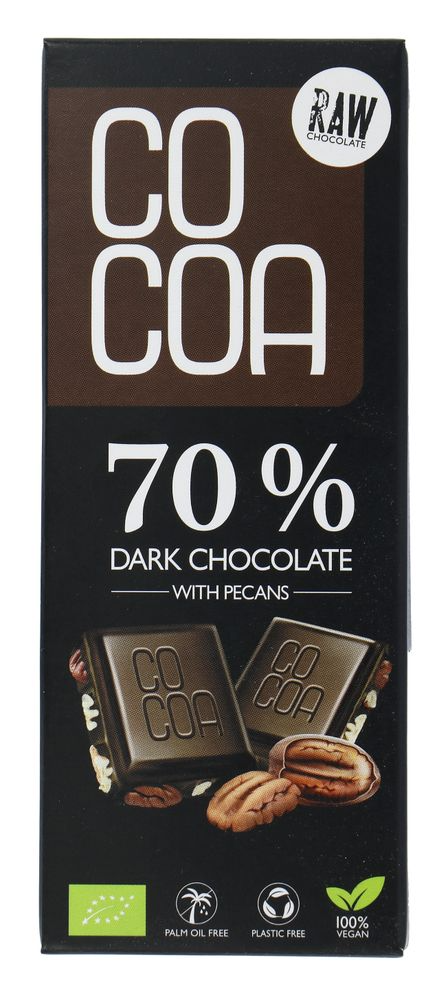 Cocoa 70% Dark Chocolate Pecan Reep
