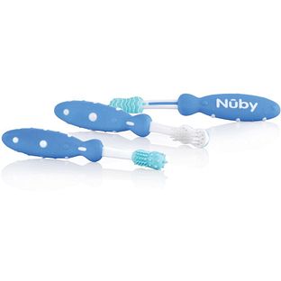 Nuby Tandenborstelset Blauw 3ST Nuby Tandenborstelset Blauw 3ST