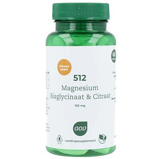 AOV 512 Magnesium Bisglycinaat & Citraat Tabletten 60TB AOV 512 Magnesium Bisglycinaat & Citraat Tabletten 60TB