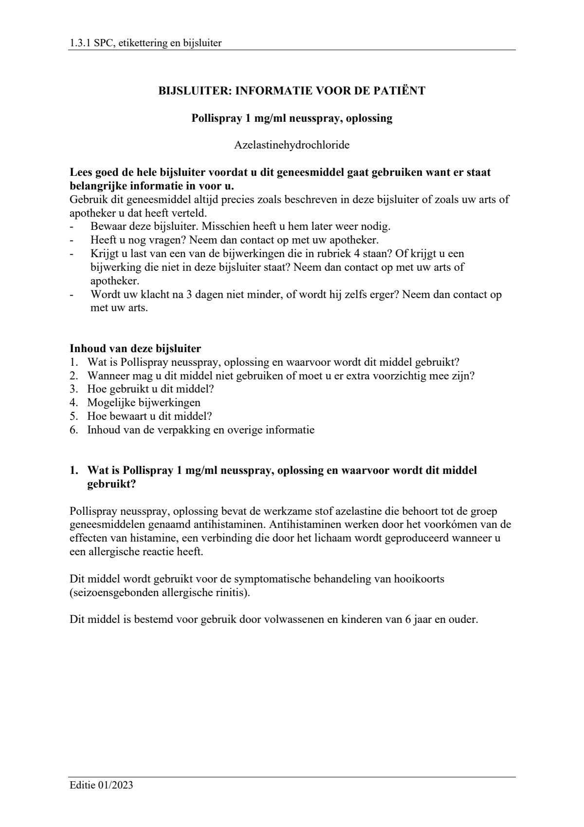 1mg/ml  Neusspray, oplossing afbeelding van document #1, leaflet