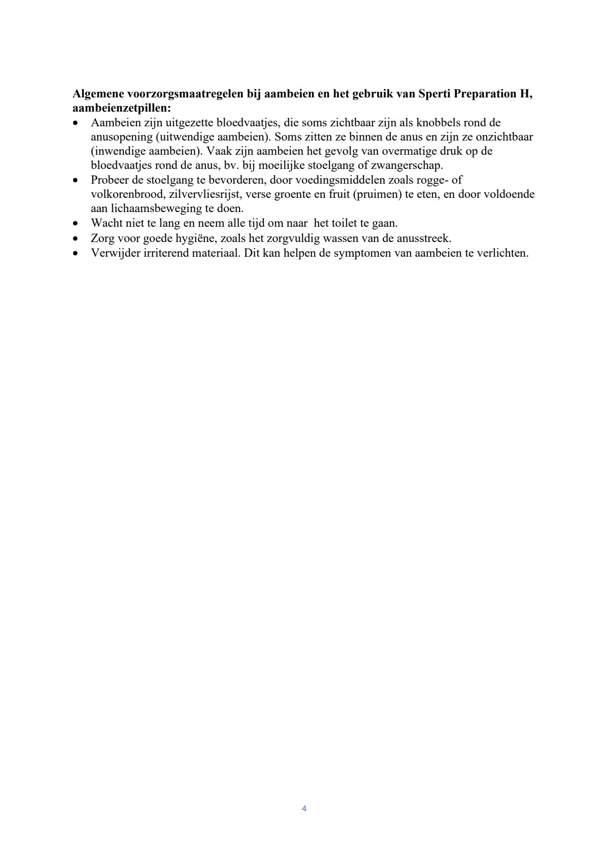 Preparation H Zetpillen afbeelding van document #4, leaflet