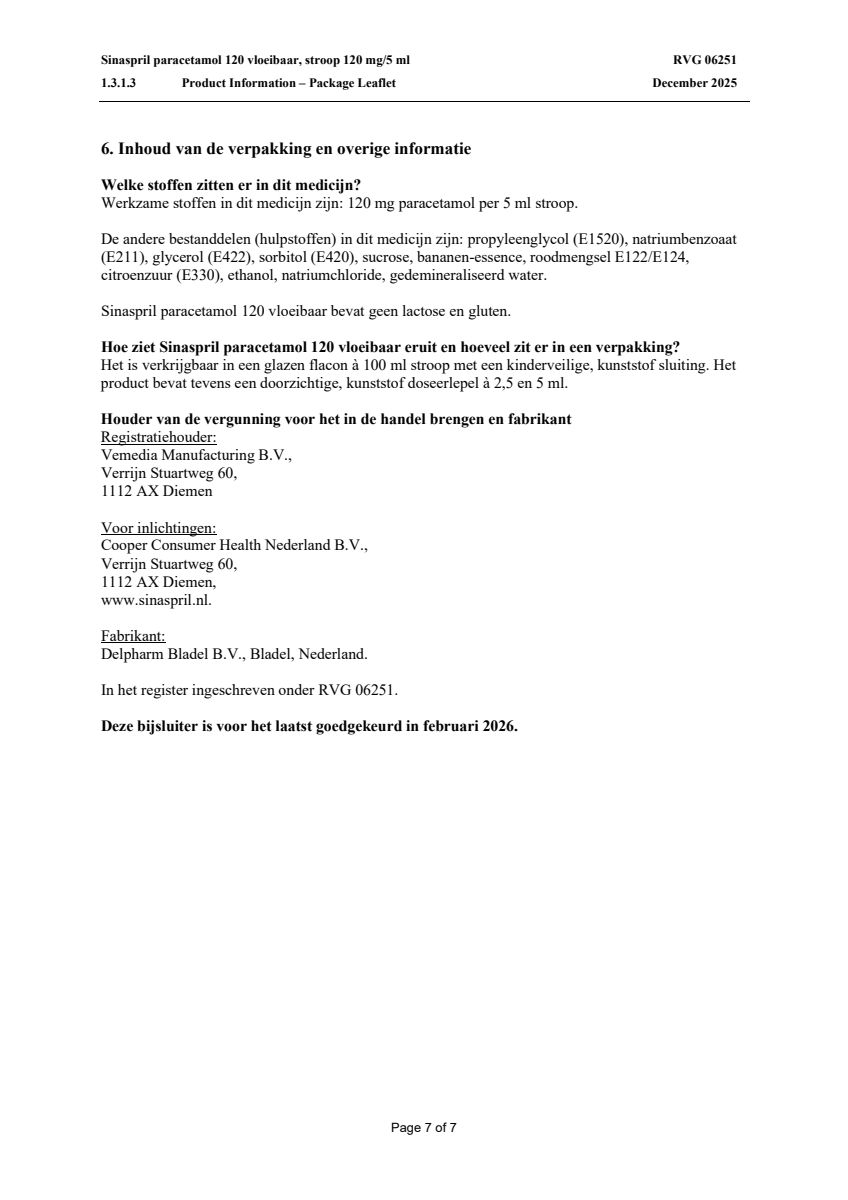Paracetamol 120 Vloeibaar afbeelding van document #7, leaflet