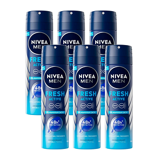 Nivea Men Fresh Active Deodorant Spray Voordeelverpakking 6x150ML Nivea Men Fresh Active Deodorant Spray Voordeelverpakking 6x150ML