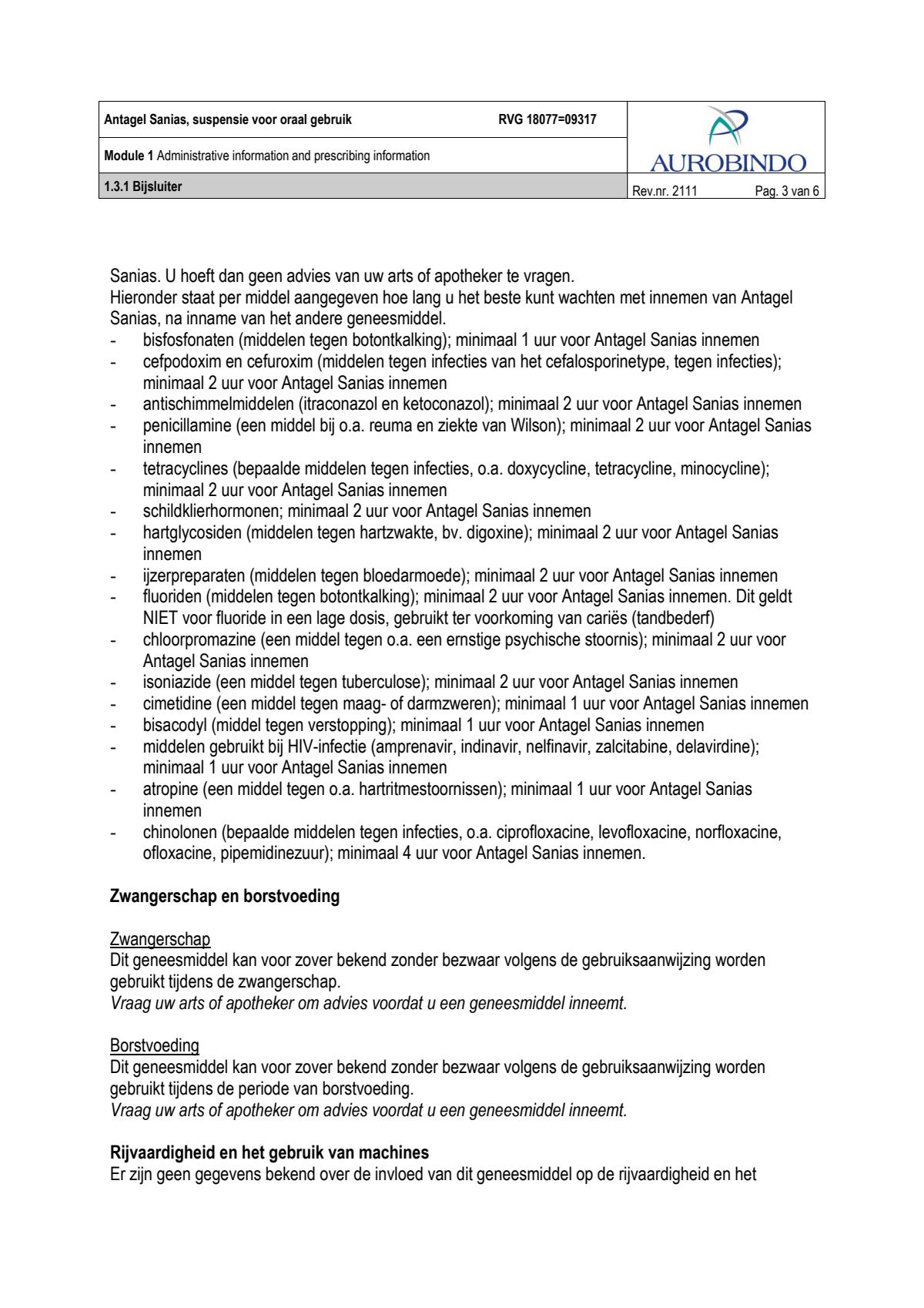 Antagel Sanias Suspensie afbeelding van document #3, leaflet