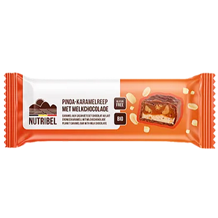 Nutribel Pinda-Karamelreep Melkchocolade 40GR