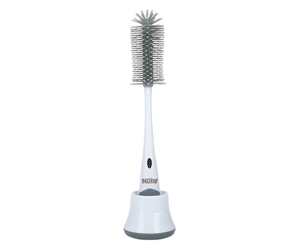 Nuby Silicone Flessenborstel met Houder afbeelding