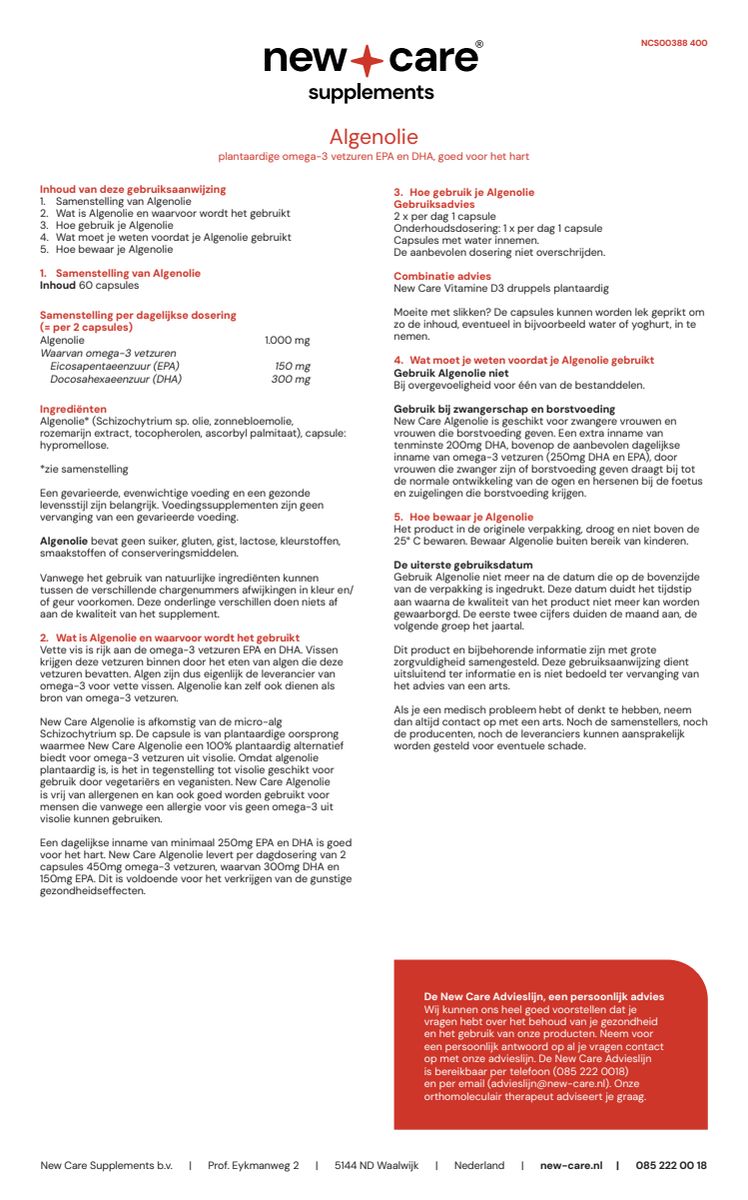 Algenolie Capsules afbeelding van document #1, instructions