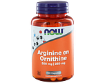 NOW Arginine & Ornithine 500/250 Capsules 100ST