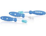Nuby Tandenborstelset Blauw 3ST Nuby Tandenborstelset Blauw 3ST
