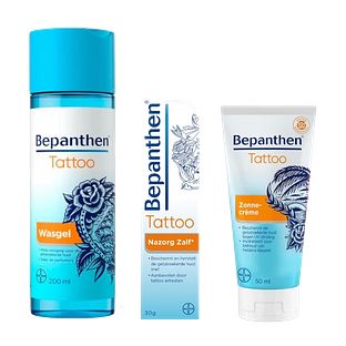 Bepanthen Tattoo Complete Tattooverzorging - Wasgel, Nazorg Zalf en Zonnecrème 3 Stuks