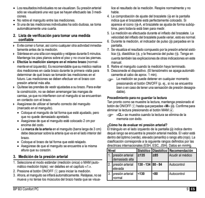Microlife BP Bloeddrukmeter B3 Comfort PC afbeelding van document #11, instructions