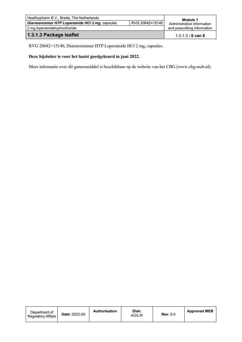 Diarreeremmer HTP 2mg afbeelding van document #8, leaflet