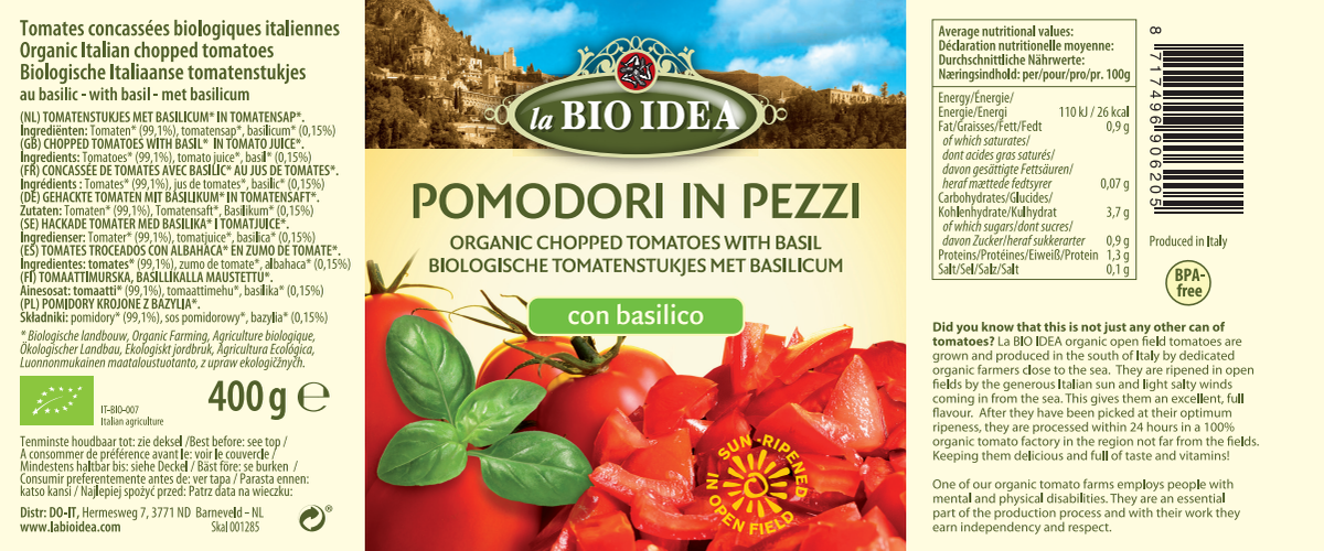Tomatenstukjes Basilicum afbeelding van document #1, label