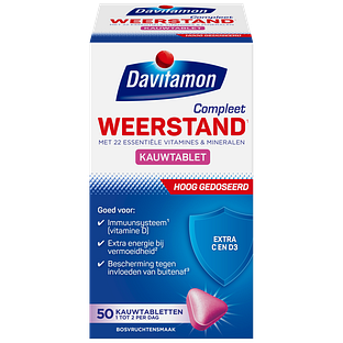 Davitamon Compleet Weerstand Hoog Gedoseerd Kauwtabletten 50KTB
