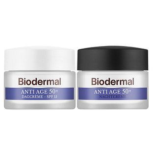Biodermal Combiset Biodermal Anti Age 50+ Gezichtsverzorgingsroutine - Dag- en Nachtcrème - 2 stuks