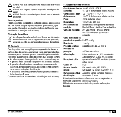 Microlife BP Bloeddrukmeter B3 Comfort PC afbeelding van document #55, instructions