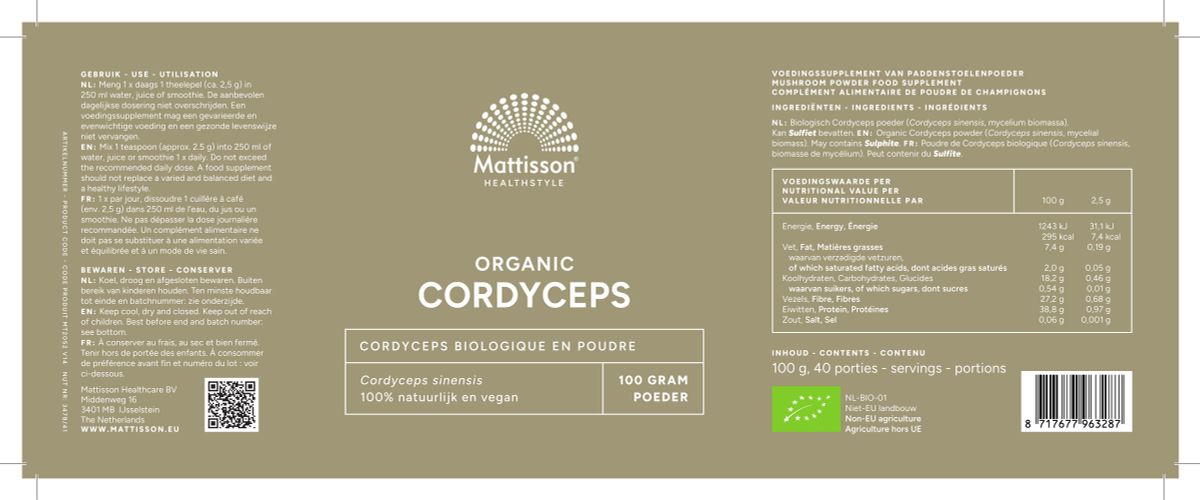 Cordyceps Poeder afbeelding van document #1, label