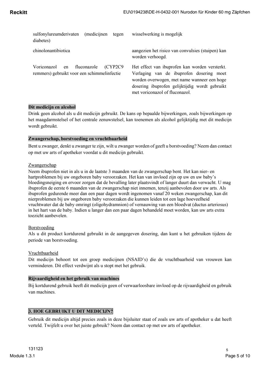 voor Kinderen Zetpil 60mg afbeelding van document #5, leaflet