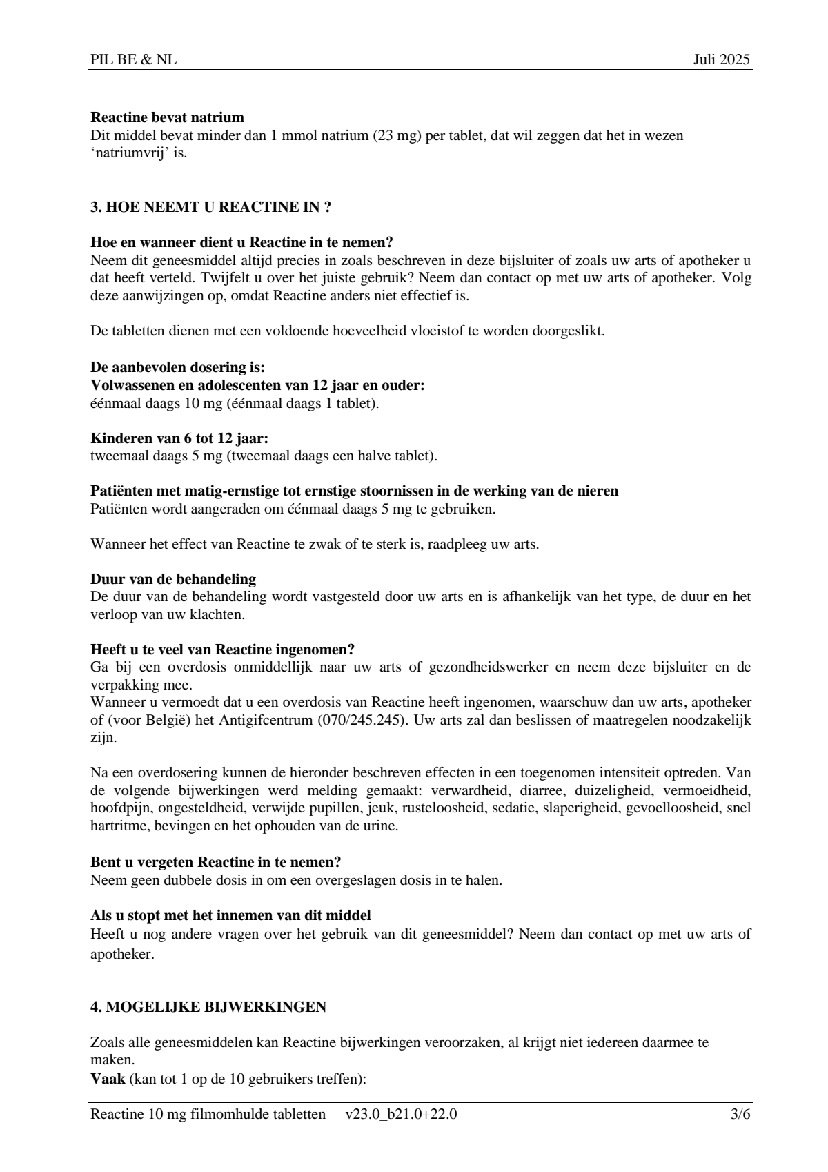 Cetirizine 10mg Tabletten afbeelding van document #3, leaflet