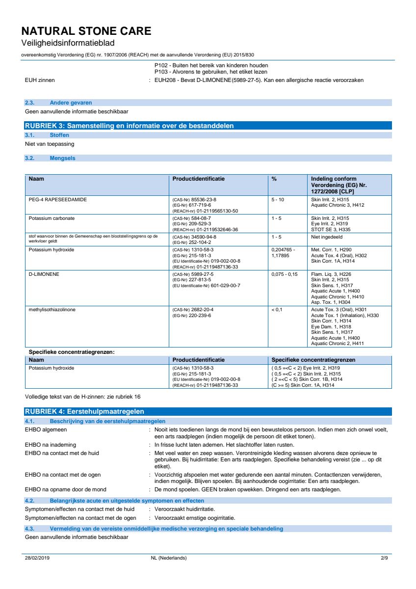 Natural Stone Care Natuursteen Reiniger afbeelding van document #2, info_folder