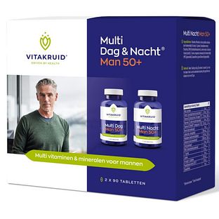 Vitakruid Multi Dag & Nacht Man 50+ 100% Vegan 2 x 90 180TB