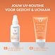 Vichy Capital Soleil Protective Milk SPF50 150ML Oranje achtergrond met tube en spray Vichy Capital Soleil Protective Milk SPF50 150ML Oranje achtergrond met tube en spray