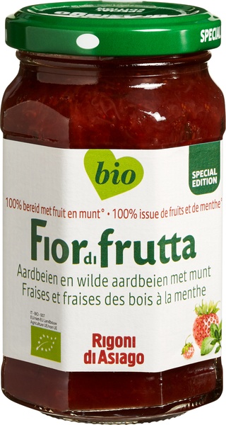 Fiordifrutta Jam Aardbeien en Wilde Aarbeien met Munt afbeelding