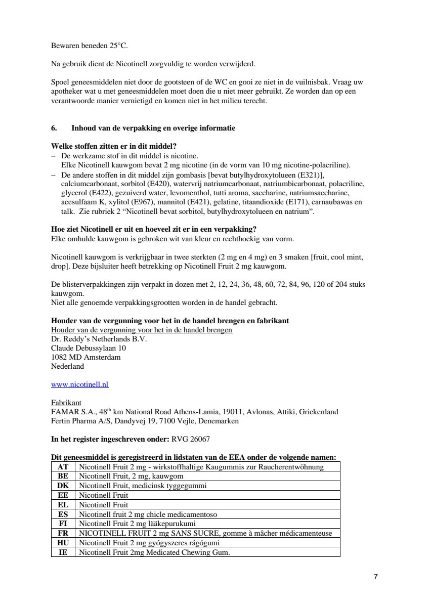 Kauwgom Fruit 2 mg - voor stoppen met roken afbeelding van document #7, leaflet