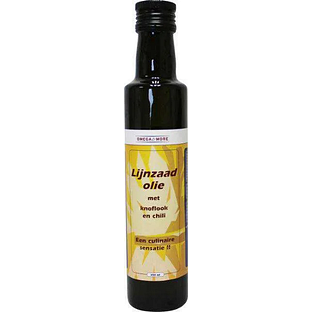 Omega & More Lijnzaad Olie Knoflook en Chili 250ML