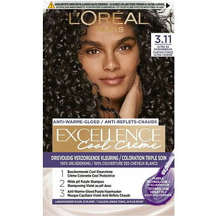 L'Oréal Paris Excellence Cool Creme - 3.11 Ultra As Donkerbruin 1ST L'Oréal Paris Excellence Cool Creme - 3.11 Ultra As Donkerbruin 1ST