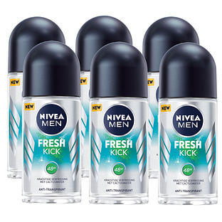 Nivea Men Fresh Kick Anti-Transpirant Roll-On Voordeelverpakking 6x50ML