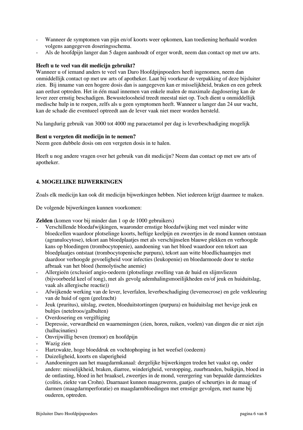Hoofdpijnpoeders afbeelding van document #6, leaflet