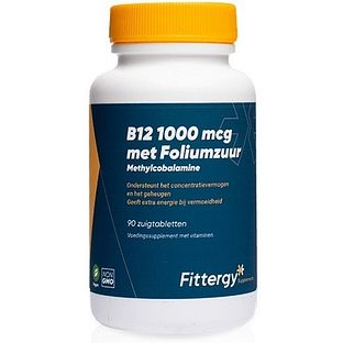 Fittergy B12 1000mcg Met Foliumzuur Tabletten 90ZTB