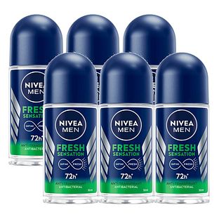 Nivea Men Fresh Sensation Antbacterial Deoroller Voordeelverpakking 6x50ML