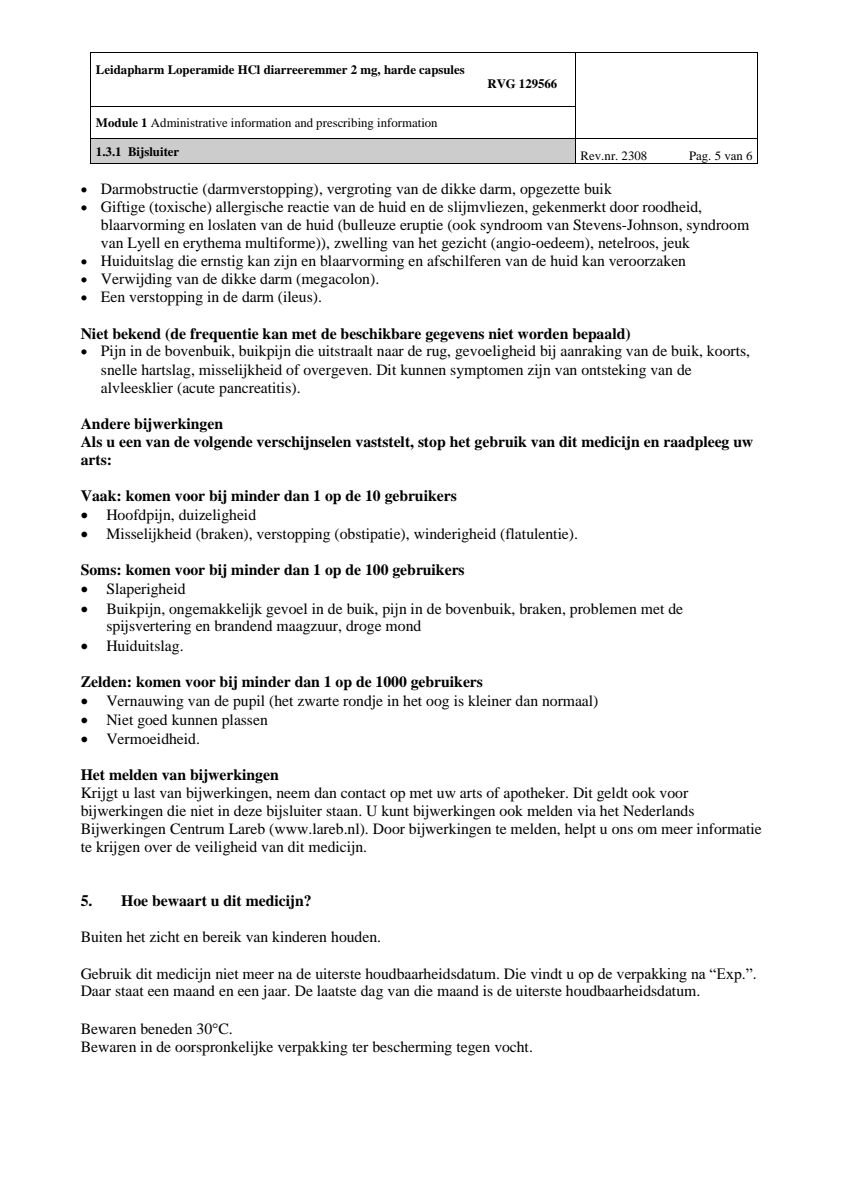 Diarreeremmers 2mg Loperamide afbeelding van document #5, leaflet