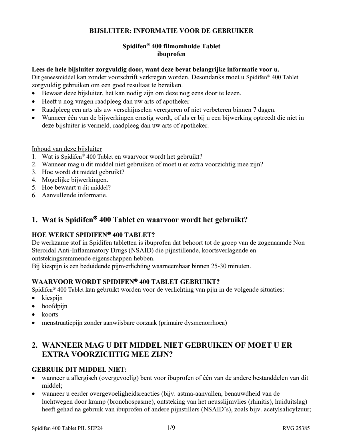 400 Tablet afbeelding van document #1, leaflet
