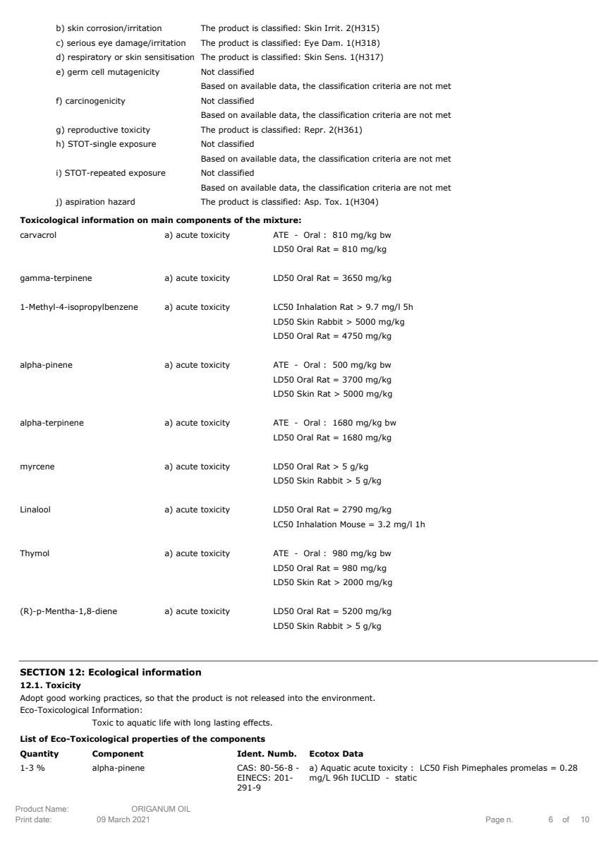 Essentiële Olie Oregano afbeelding van document #6, label