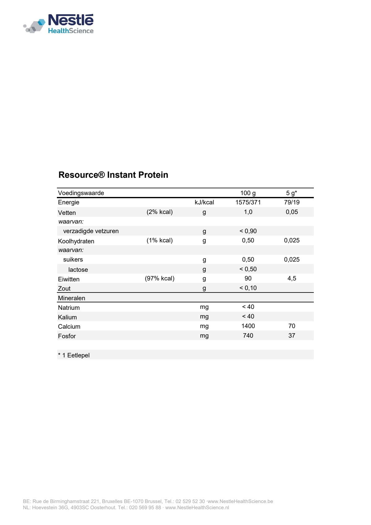 Instant Protein afbeelding van document #1, info_folder