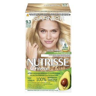 Garnier Nutrisse Crème Permanente Haarverf 9.3 Zeer Licht Goudblond 1ST Garnier Nutrisse Crème Permanente Haarverf 9.3 Zeer Licht Goudblond 1ST