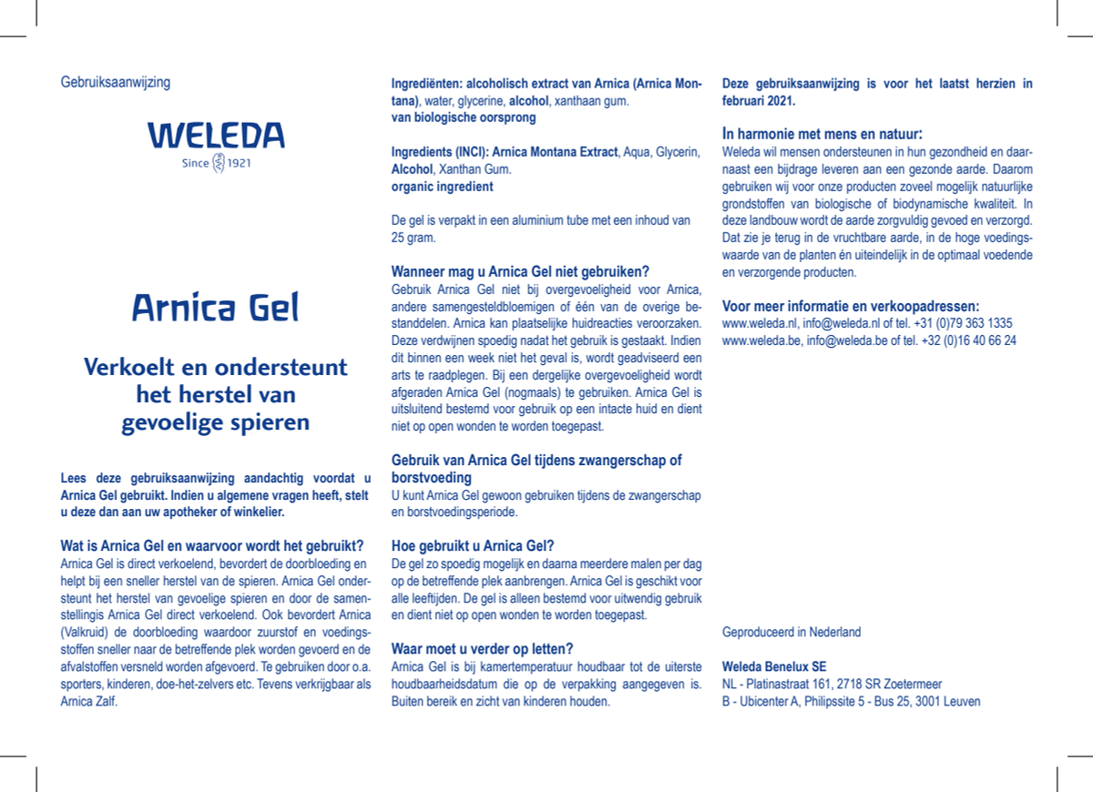 Arnica Gel afbeelding van document #1, instructions