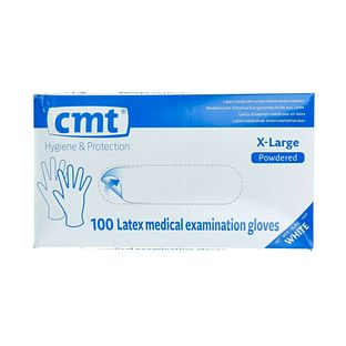 CMT Handschoenen Latex Gepoederd Naturel 100ST