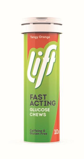 Lift Fast Acting Glucose Kauwtabletten - Sinaasappel 10TB
