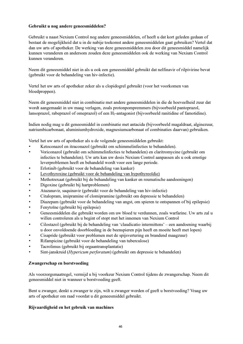 Control Tabletten 20mg Esomeprazo afbeelding van document #46, leaflet