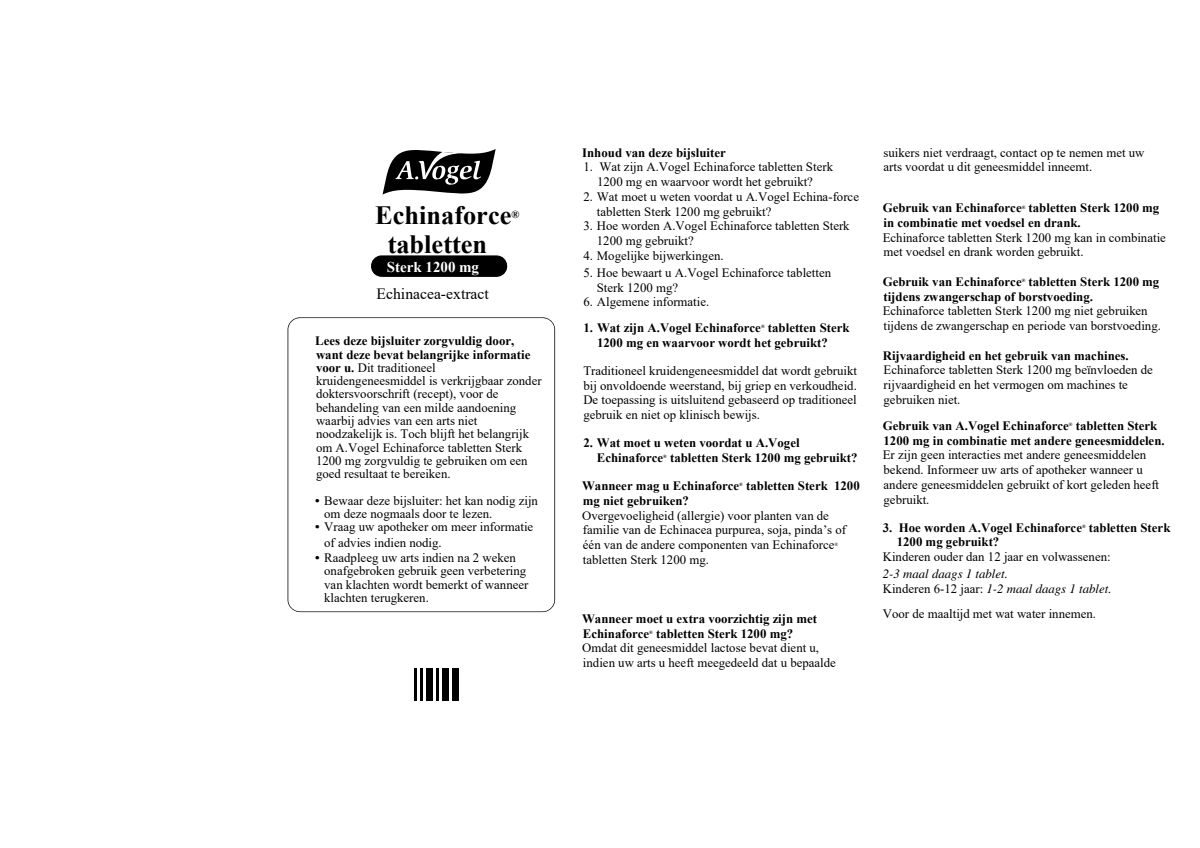 Echinaforce Sterk 1200mg Tabletten afbeelding van document #1, leaflet